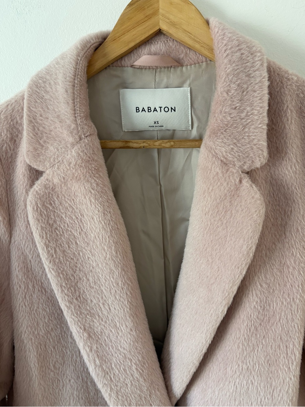 Babaton Stedman Aritzia Coat Alpaca & Virgin Wool Size XS Blush Pink Luxury Coat - Picture 6 of 12